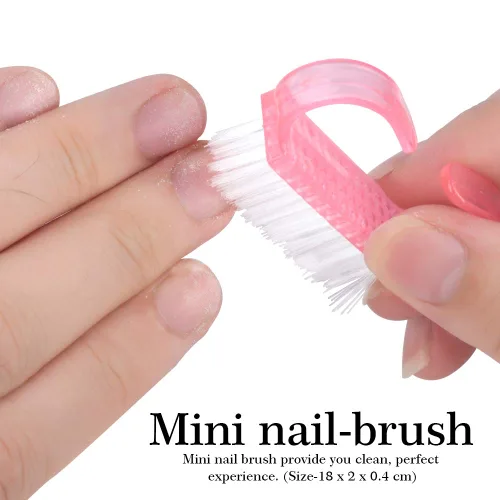 Miniatura 5 de Lima de uñas rectangular de doble cara y pulidor, esponja de bloque pulido, cepillo de uñas, viene con pinza de cutícula y empujador, kit