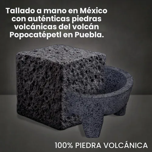 Miniatura 4 de La roca volcánica original Molcajete Mexicano Hecho a mano de auténtica roca de lava en México - Molcajete de Piedra volcanica - Molcajete Mortero