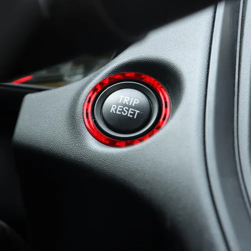Miniatura 5 de AIRSPEED Funda para consola central de automóvil Subaru WRX/WRX STI 2022 2023, marco de botón de reinicio de viaje, marco de fibra de carbono