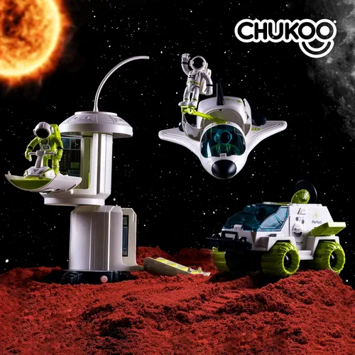 Miniatura 5 de [Conjunto Mejorado] Juguetes Espaciales para Niños de 3 4 5 6 7 8, Transbordador Espacial con Juguetes de Nave Cohete - 4 Astronautas, Estación