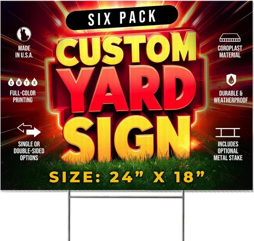Miniatura 14 de Paquete de 10 letreros personalizados de 24"x18" para patio con estacas, letreros personalizados para exteriores, letreros corrugados de impresión a
