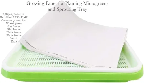 Miniatura 5 de Paquete de 150 piezas de papel germinante de cultivo germinante, germinación de microgreens vegetales, papel de siembra de 7.8 x 11.4 pulgadas. Apto