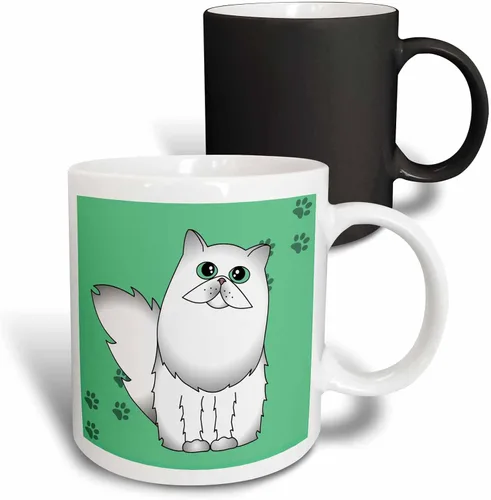 Miniatura 9 de 3dRose mug_6111_4 White Chinchilla - Taza negra de dos tonos, multicolor, 11 onzas Blanco