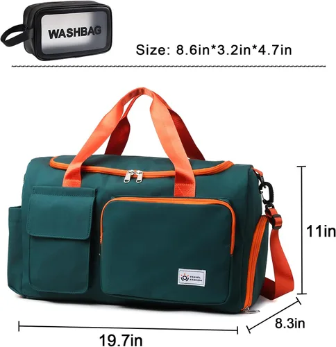 Miniatura 382 de Pequeña bolsa de gimnasio para mujer, bolsa de viaje con compartimento para zapatos