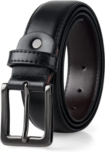 Maikun cinturón de cuero negro para hombre, cinturones de vestir casuales para hombre, hebilla de pin de diseño clásico