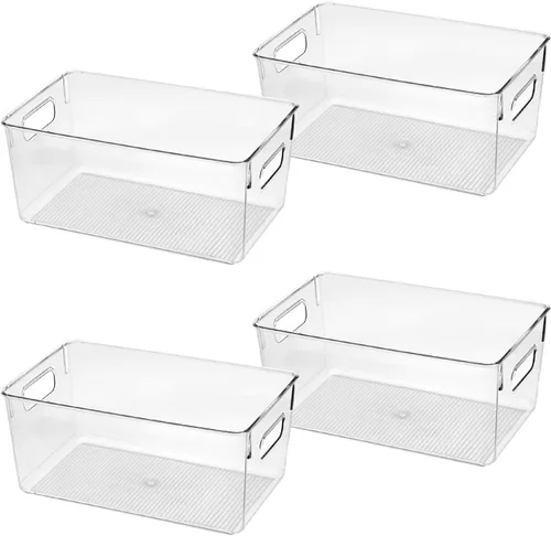 Miniatura 15 de Contenedores de almacenamiento de plástico transparente, perfectos para la organización de la cocina o la organización y almacenamiento