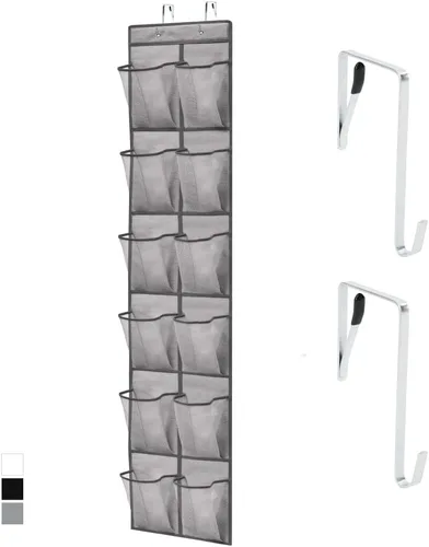 Miniatura 30 de Gorilla Grip - Zapatero para colgar en la puerta, 24 bolsillos de malla para sostener hasta 40 libras, organizador para parte trasera del armario