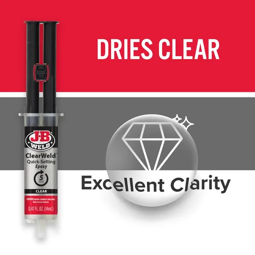 Miniatura 2 de J-B Weld ClearWeld - Epoxi de 5 minutos, transparente, 0.5 fl oz con mezclador estático, (50114H)
