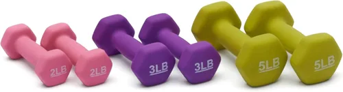 Miniatura 2 de Amazon Basics - Mancuerna de entrenamiento de fácil agarre, con revestimiento de neopreno, disponibles en varios juegos y pesos