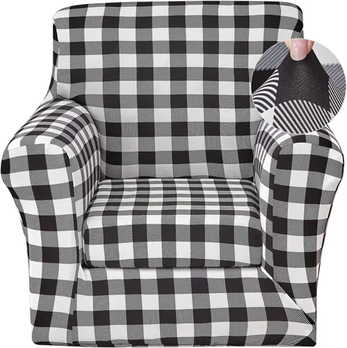Miniatura 9 de JQinHome Funda elástica para sofá de 2 piezas Fundas para sofá, funda para sillón con funda de cojín separada para silla, protector de muebles