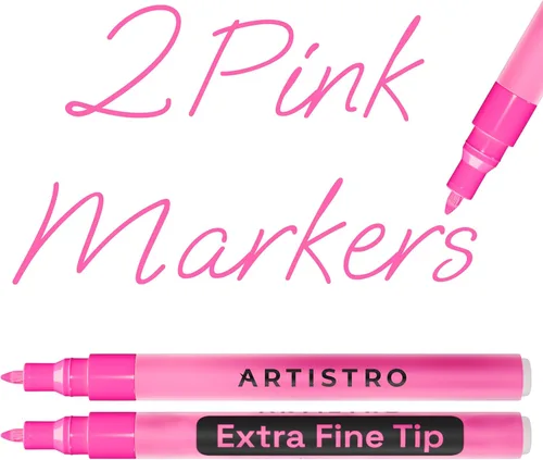 Miniatura 8 de Artistro 2 marcadores de pintura acrílica negros - 3mm marcadores de punta media - Perfectos para manualidades, proyectos de arte y más