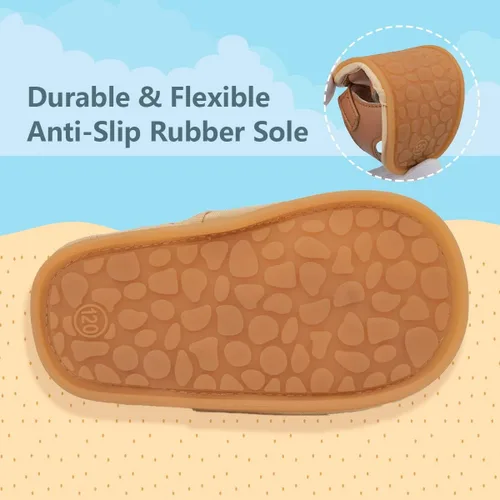 Miniatura 5 de CENCIRILY Sandalias de verano para bebés, niñas y niños, con lazo y suela de goma suave, zapatos planos para caminar
