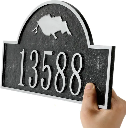 Miniatura 12 de Personalized Address Plaque,Hand-Carved House Number Sign Plaque,Custom Address Numbers for Outside