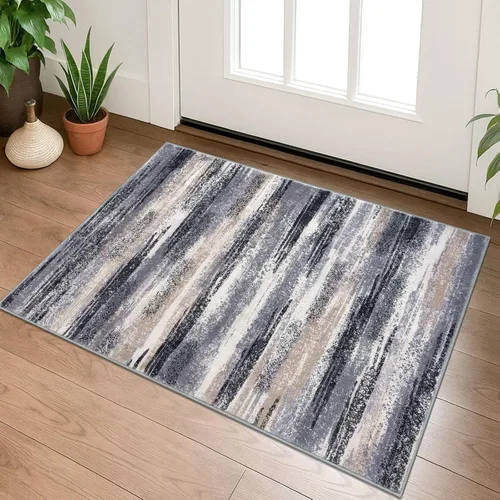 Miniatura 82 de Alfombra de pasillo moderna Lansny 2 x 6 pulgadas, alfombra de cocina lavable verde mostaza multicolor, alfombra antideslizante suave para pasillo