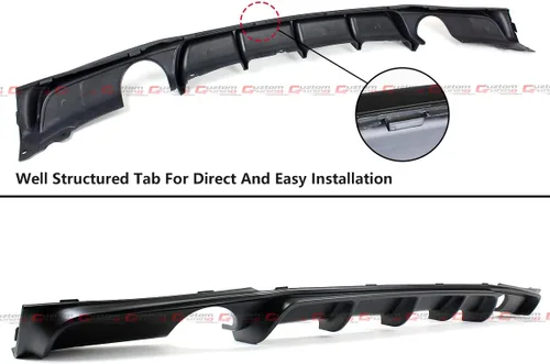 Miniatura 2 de Performance Style - Cenefa difusora de parachoques trasero de doble escape, color negro, compatible con BMW F30 F31 F35 3 Series M Sport 2012-18