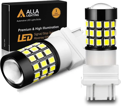 Alla Lighting T25 3157 3156 Freno estroboscópico LED, bombillas de marcha atrás de respaldo, 6000K xenón blanco súper brillante 2835 39-SMD alta