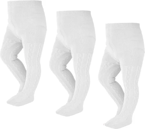 Miniatura 47 de EPEIUS - Pantimedias de punto trenzado, mallas gruesas de algodón para recién nacidos, bebés o niñas pequeñas, paquete de 3, 4, 5 y 6