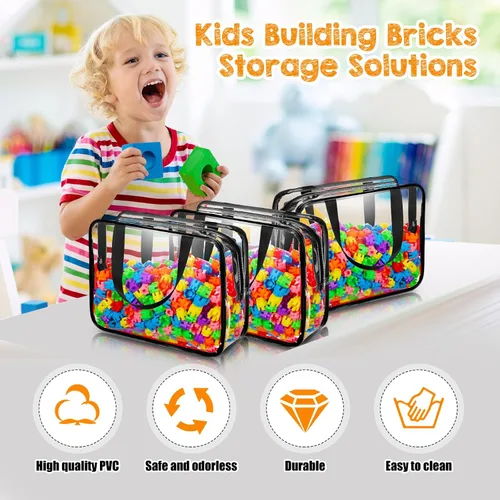 Miniatura 4 de 12 bolsas grandes de almacenamiento de juguetes con cremallera, bolsas de almacenamiento organizadoras transparentes de PVC, impermeables