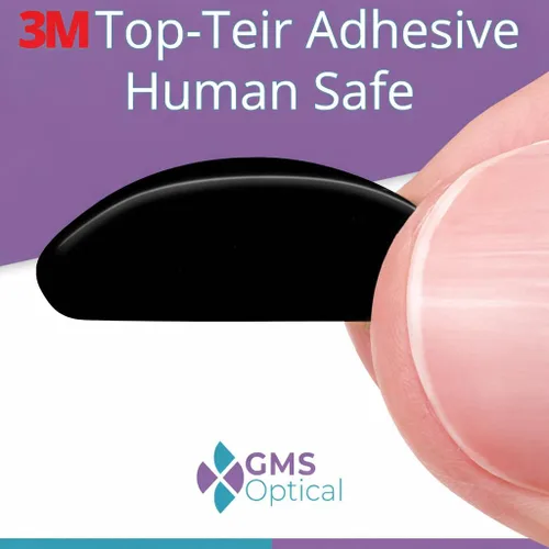 Miniatura 4 de GMS Optical® - Adhesivo antiderrapante contorneado almohadillas de nariz de lente de silicona suave con superpegajoso respaldo, 1,8 mm - 5 pares