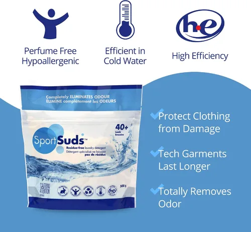 Miniatura 6 de Sport Suds - Detergente para ropa, bolsa con cierre de 500 g, para más de 40 lavados, SPO500, 1
