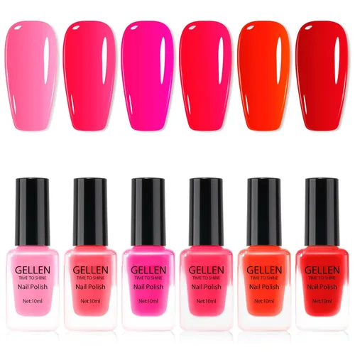 Miniatura 9 de GELLEN Juego de Esmalte de Uñas en 4 Colores Negro, Blanco, Gris & Base y Capa Superior, Esmalte de Uñas de Tendencia Otoño/Invierno Negro, Blanco
