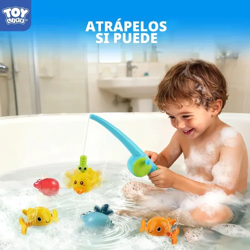 Miniatura 6 de TOY Life Juguetes de baño para niños de 1 a 3 años, juego de pesca magnético con juguetes de baño de cuerda libres de moho para niños pequeños de 1