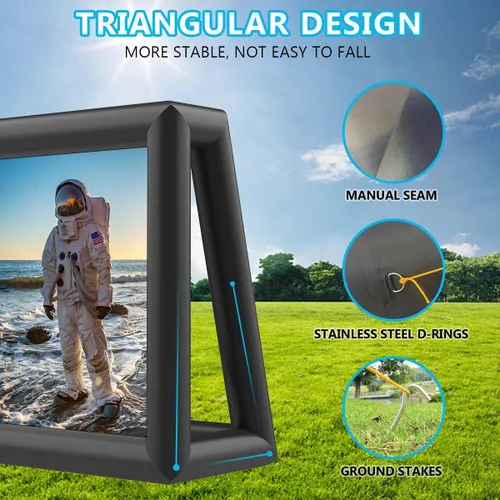 Miniatura 4 de Pantalla de Cine Inflable Pantalla de Proyector para Exteriores para Afuera 25 pies, Grandes Pantallas Inflables Proyección Frontal y Trasera