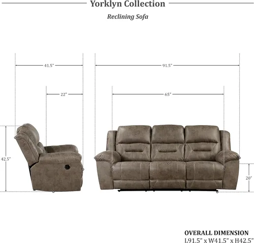 Miniatura 8 de Lexicon Juego de sala de estar reclinable, sofás reclinables manuales de pared, sofás para sala de estar, asientos de cine en casa, incluye sofá