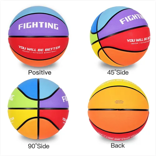 Miniatura 6 de Baloncesto de goma gruesa para niños y jóvenes, tamaño 3/4/5/6/7, para exteriores, colorido, 22/25.5/27.5/28.5/29.5 pulgadas, para regalos