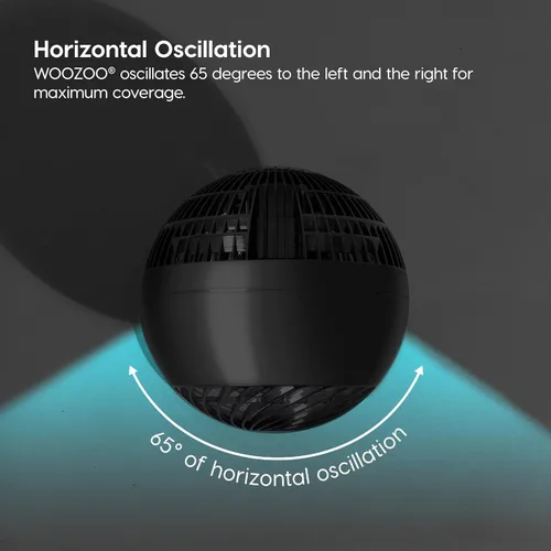 Miniatura 6 de IRIS USA - Ventilador WOOZOO de circulación oscilante de aire, estilo globo, compacto y personal con mando a distancia, 12 pulgadas, PCF-SC15
