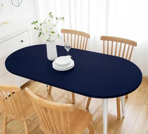 Miniatura 25 de Wolkemer Mantel Redondo Ajustado de 2 Pies de Spandex Elástico Cubierta para Mesa de Cóctel Borde Elástico Negro Cubierta Superior de Mesa