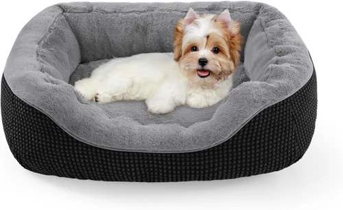 Miniatura 30 de INVENHO Cama para perros pequeños para perros pequeños, camas para gatos de interior, lavable, cama ortopédica para perros, cama cálida suave y Gris