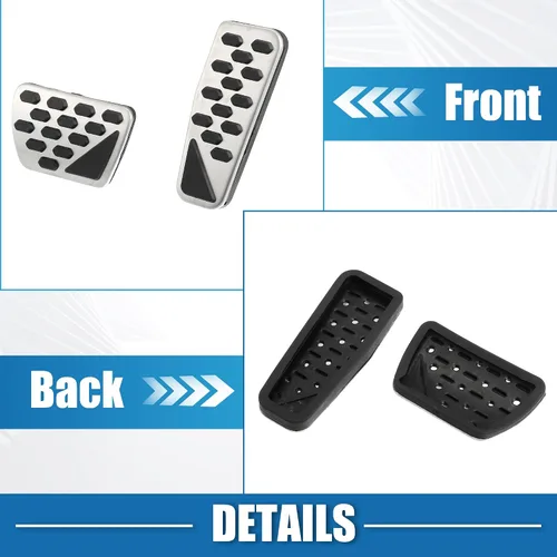 Miniatura 6 de Cubierta de pedal de freno de gas antideslizante para Jeep Wrangler JL 2018-2023 Gladiator JT 2020-2022 acero inoxidable tono plateado (juego de 1)