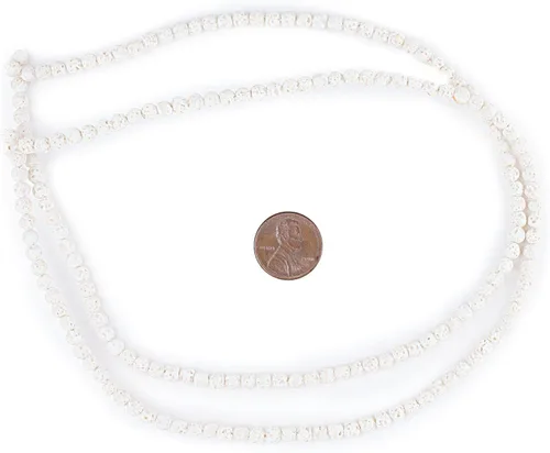 Miniatura 2 de TheBeadChest - Cuentas de lava volcánica blanca (0.157 in)