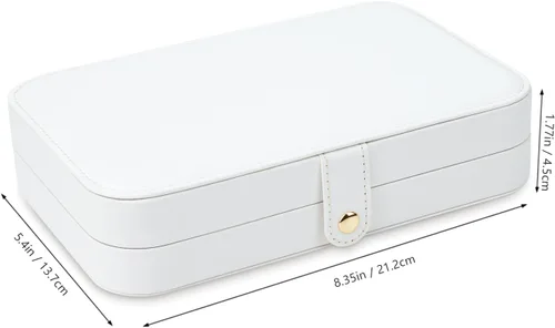 Miniatura 5 de Organizador de joyas de viaje, joyero de viaje, estuche de viaje para mujer, pequeño joyero para viajes, organizador de viaje de joyería, blanco B