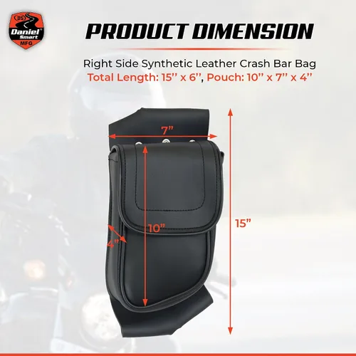 Miniatura 6 de Daniel Smart - Bolsa de cuero para motocicleta, bolsa de protección para el lado izquierdo, bolsa de almacenamiento con cierre a presión
