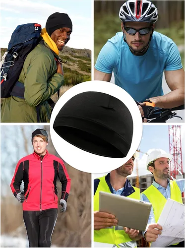 Miniatura 6 de Syhood 6 gorras de algodón para hombre, gorro multifuncional para dormir, casco para hombres y mujeres