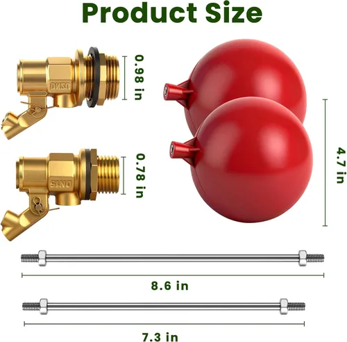 Miniatura 2 de Válvula de flotador de acero inoxidable para tanque de agua y abrevadero, opciones de tamaño de 1/2-3/4 pulgadas para una gestión confiable