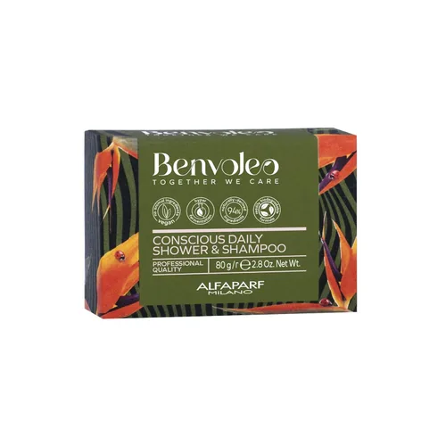 ALFAPARF MILANO Benvoleo Conscious Daily Shower and Shampoo Bar para todo tipo de cabello, cuidado del cabello limpio, vegano y sostenible, champú