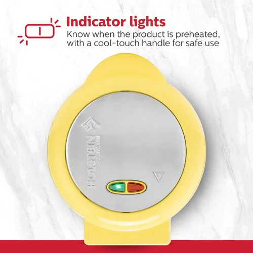Miniatura 5 de Holstein Housewares - Máquina para hacer tortillas y frittatas de acero inoxidable de 2 secciones, revestimiento antiadherente, fácil de limpiar