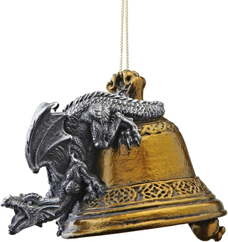 Miniatura 26 de Design Toscano - Juego de adornos de 3 dragones de Amesbury montados en piedras preciosas, color plateado, Navidad