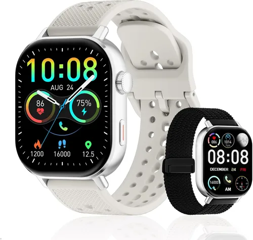 AMOLED - Reloj inteligente con GPS para correr, 164.0 ft, impermeable, rastrea los pasos del sueño, frecuencia cardíaca, oxígeno, batería de larga
