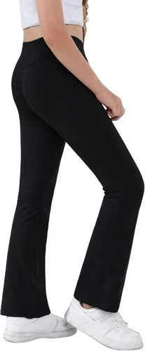 Miniatura 3 de Pantalones de yoga para niñas, cintura cruzada, pierna ancha, pantalones acampanados de entrenamiento de cintura alta