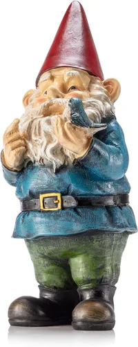 Miniatura 9 de Grayson Gnomo de jardín con adorno de pájaro, Jardín, S, Rojo