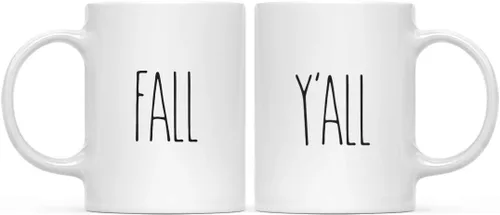 Miniatura 9 de Andaz Press Simple Farmhouse - Decoración rústica de otoño para cocina, 11 onzas, taza de té de café de cerámica, regalo para parejas, bestia