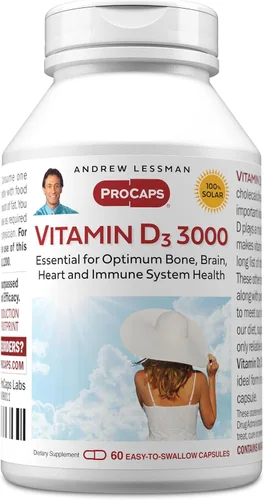 Miniatura 15 de Andrew Lessman Vitamina Cápsulas – Alta Potencia, esencial para la absorción de calcio, apoya la salud de los huesos, la función muscular saludable