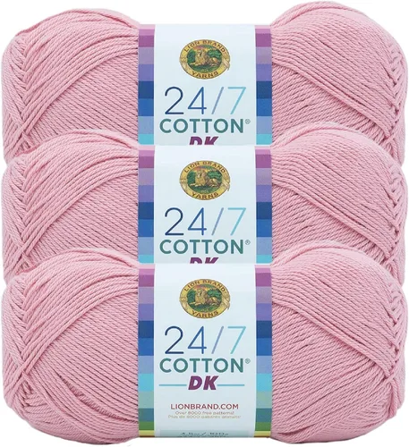Miniatura 17 de Lion Brand Yarn Estampados DK de algodón 24/7, hilo para tejer, ganchillo y manualidades, azul, paquete de 1 Cotton Yarn for Knitting, Crochet