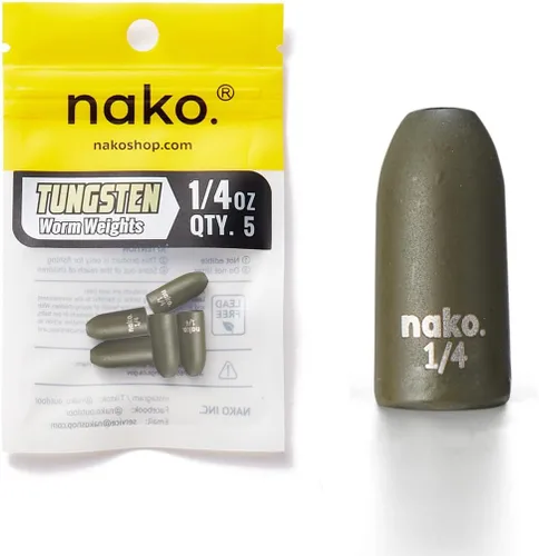 Miniatura 9 de Nako - Pesas de bala de tungsteno para pesca, de 1/32 oz a 3/4 oz, color calabaza negra y verde sin astillas, pesas de pesca para aparejo de Texas