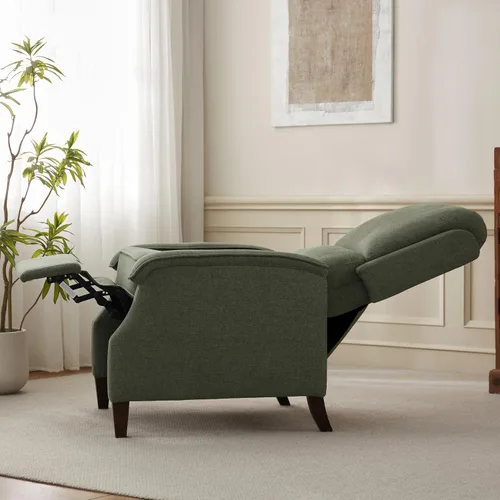 Miniatura 7 de VKNOW Silla reclinable, sillón reclinable de tela con reposabrazos suave, asiento de cine en casa con respaldo ajustable y soporte lumbar, sofá Verde