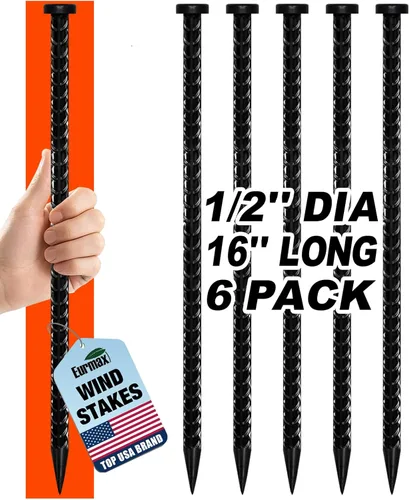 Miniatura 20 de Eurmax USA - Estacas galvanizadas, no se oxidan, para tienda de campaña familiar, toldos para tiendas emergentes, anclajes resistentes, paquete